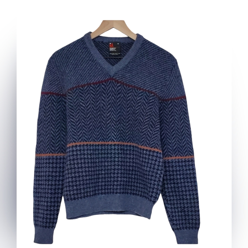 Robert Bruce Vintage 100% Wool Shetland Sweater, Size Medium